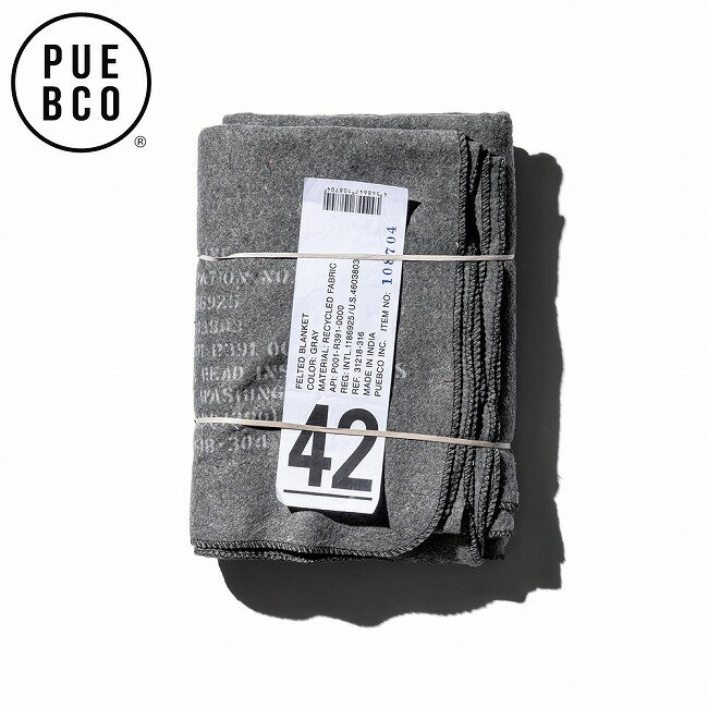 【エントリーでP10倍★6/20 20:00-6/26 01:59まで】PUEBCO プエブコ FELTED BLANKET フェルトブランケット Gray 108704 【 ひざ掛け 保温 防寒 キャンプ アウトドア 】