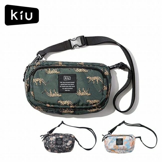 Rakuten - 【エントリーでP10倍★9日20:00-16日01:59まで】KiU キウ Front Pocket Mini Shoulder Bag フロントポケットミニショルダーバッグ Leopard K156 【 カバン 斜め掛け 2WAY 軽量 ウエストポーチ はっ水 通勤 通学 旅行 フェス アウトドア 】【メール便・代引不可】