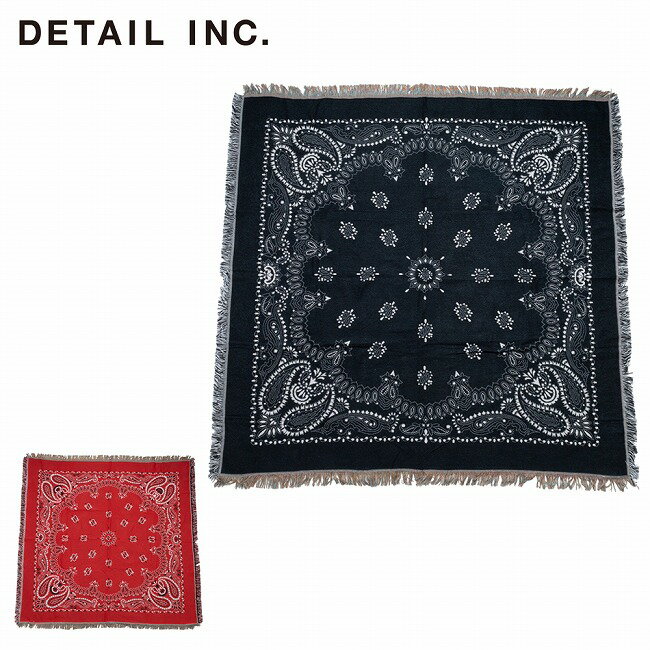乐天商城 - 【エントリーでP10倍★23日20:00-27日01:59まで】DETAIL ディテール Bandana Throwket Paisley バンダナスローケットペイズリー 3742PBLK/3742PRD 【 インテリア ピクニック ラグ マット アウトドア 】