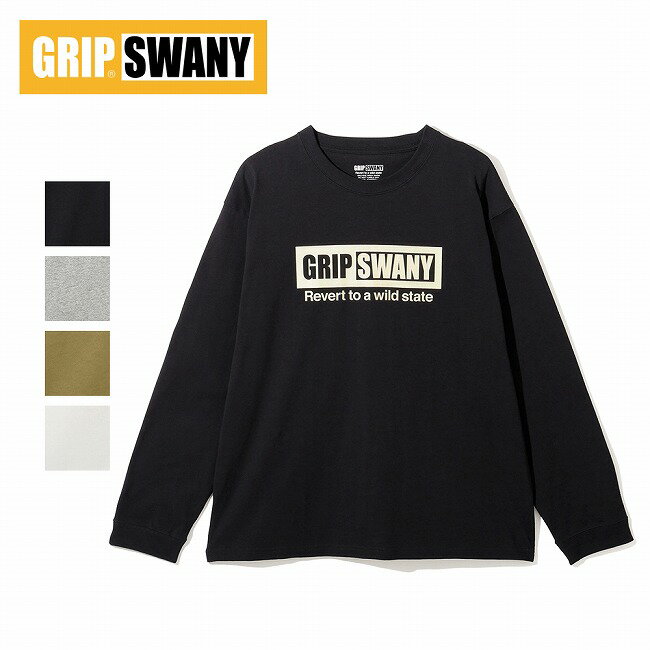 Rakuten - 【エントリーでP10倍★9日20:00-16日01:59まで】GRIP SWANY グリップスワニー BOX LOGO LS TEE ボックスロゴロングスリーブティー GSMCT-115 【 Tシャツ トップス 長袖 コットン 綿 キャンプ アウトドア 】【メール便・代引不可】