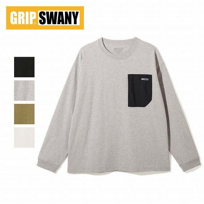 Rakuten - 【エントリーでP10倍★9日20:00-16日01:59まで】GRIP SWANY グリップスワニー GEAR POCKET LS TEE ギアポケットロングスリーブティー GSMCT-122 【 Tシャツ トップス 長袖 コットン 綿 キャンプ アウトドア 】【メール便・代引不可】