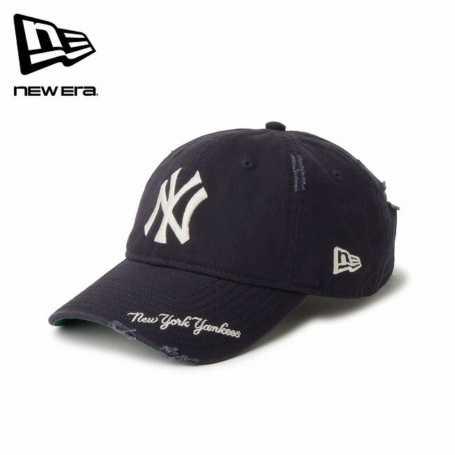 Rakuten - NEWERA ニューエラ 9TWENTY MLB Visor Logo バイザーロゴダメージ ニューヨーク・ヤンキース ネイビー 14745044 【 帽子 キャップ 日除け ユニセックス クロスストラップ サイズ調整 アウトドア 】