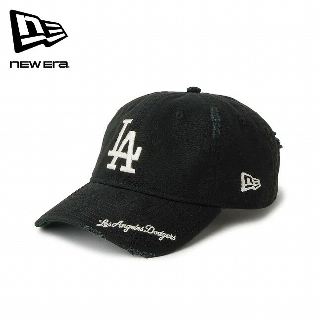 Rakuten - NEWERA ニューエラ 9TWENTY MLB Visor Logo バイザーロゴダメージ ロサンゼルス・ドジャース ブラック 14745079 【 帽子 キャップ 日除け ユニセックス クロスストラップ サイズ調整 アウトドア 】