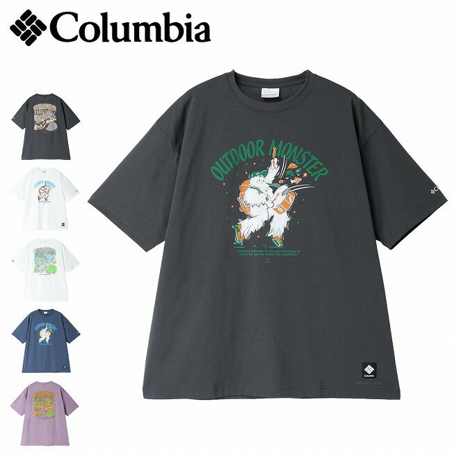 乐天商城 - Columbia コロンビア Little Bear Rock Graphic S/S Tee リトルベアロックグラフィックショートスリーブTシャツ PG4858 【 半袖 トップス コラボ リラックスフィット UPF40 アウトドア キャンプ フェス 吸湿 速乾 】【メール便・代引不可】