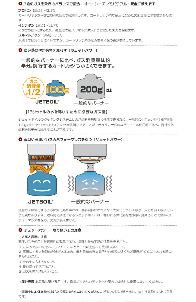 日本正規品 JETBOIL ジェットボイル JETBOIL ジェットパワー230G 1824379 2