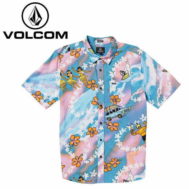 VOLCOM ボルコム Featured Artist Drew Toonz Woven Short Sleeve フィーチャードアーティストドリュートゥーンズウーブンショートスリーブ BYB A04125H0 【 トップス 半袖 開襟シャツ クラシックフィット アウトドア 】【メール便・代引不可】