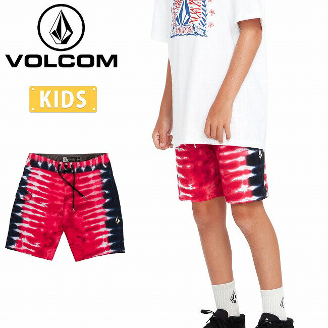 【エントリーでP10倍★20日20:00-26日01:59まで】VOLCOM ボルコム Big Boys Quatro De Julio Trunks ビッグボーイズクアトロデフリオトランクス RED C0822304 【 キッズ 子ども ボトムス ショートパンツ 短パン 半パン アウトドア ボード 水遊び 】【メール便・代引不可】