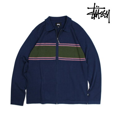 ステューシー STUSSY セーター メンズ ニット CODY STRIPE LS POLO SWEATER ネイビー 117050