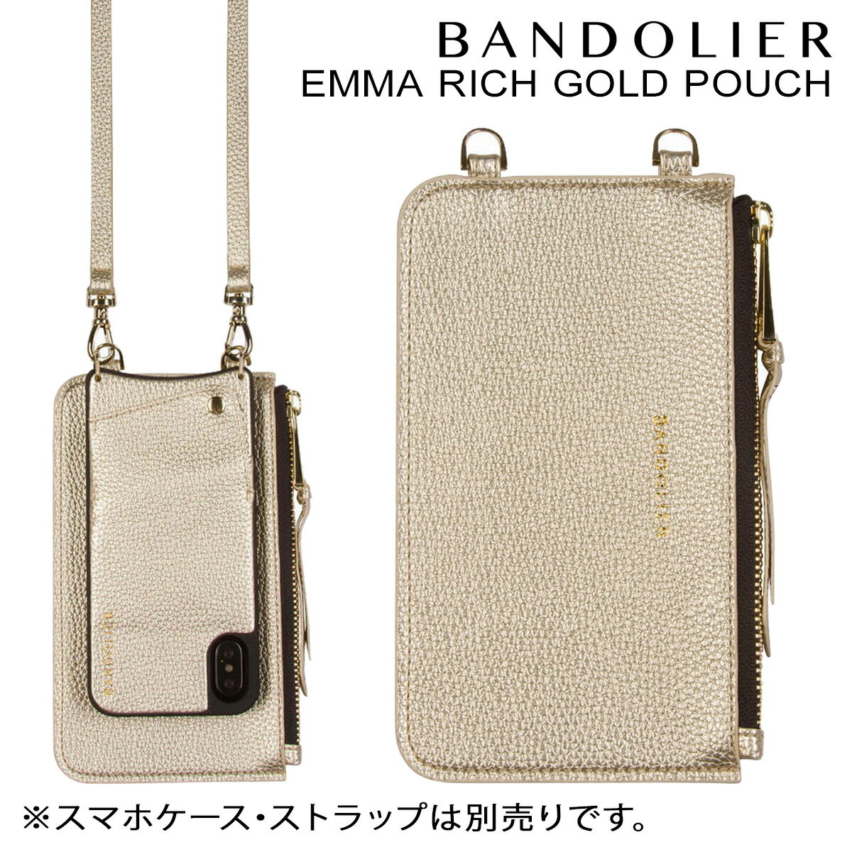 BANDOLIER バンドリヤー ポーチ EMMA RICH GOLD POUCH レザー メンズ レディース ゴールド スマホショルダー