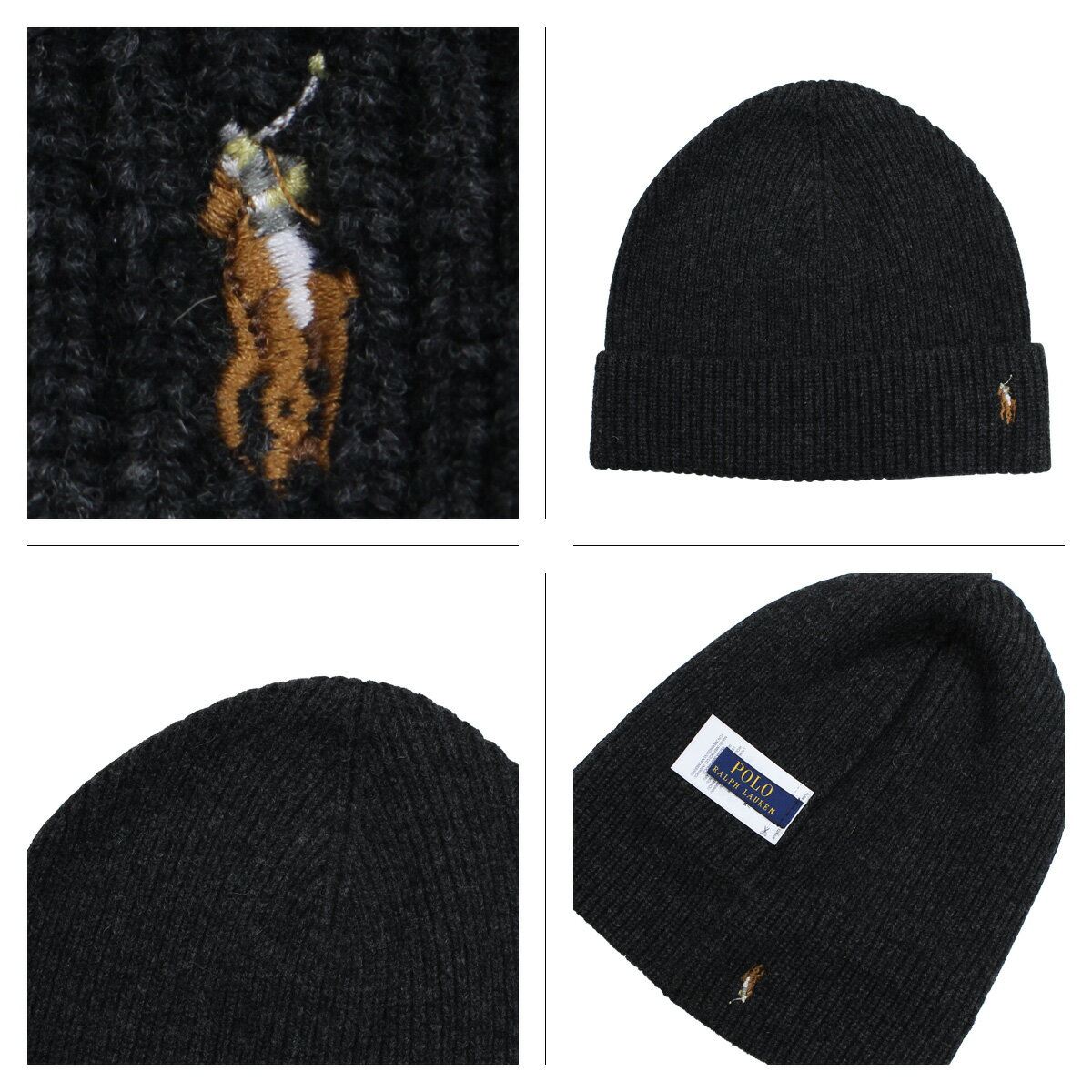 ポロ ラルフローレン POLO RALPH LAUREN ニット帽 ニットキャップ ビーニー メンズ レディース メリノウール MERINO WOOL WATCH CAP チャコール ボルドー 6F0101