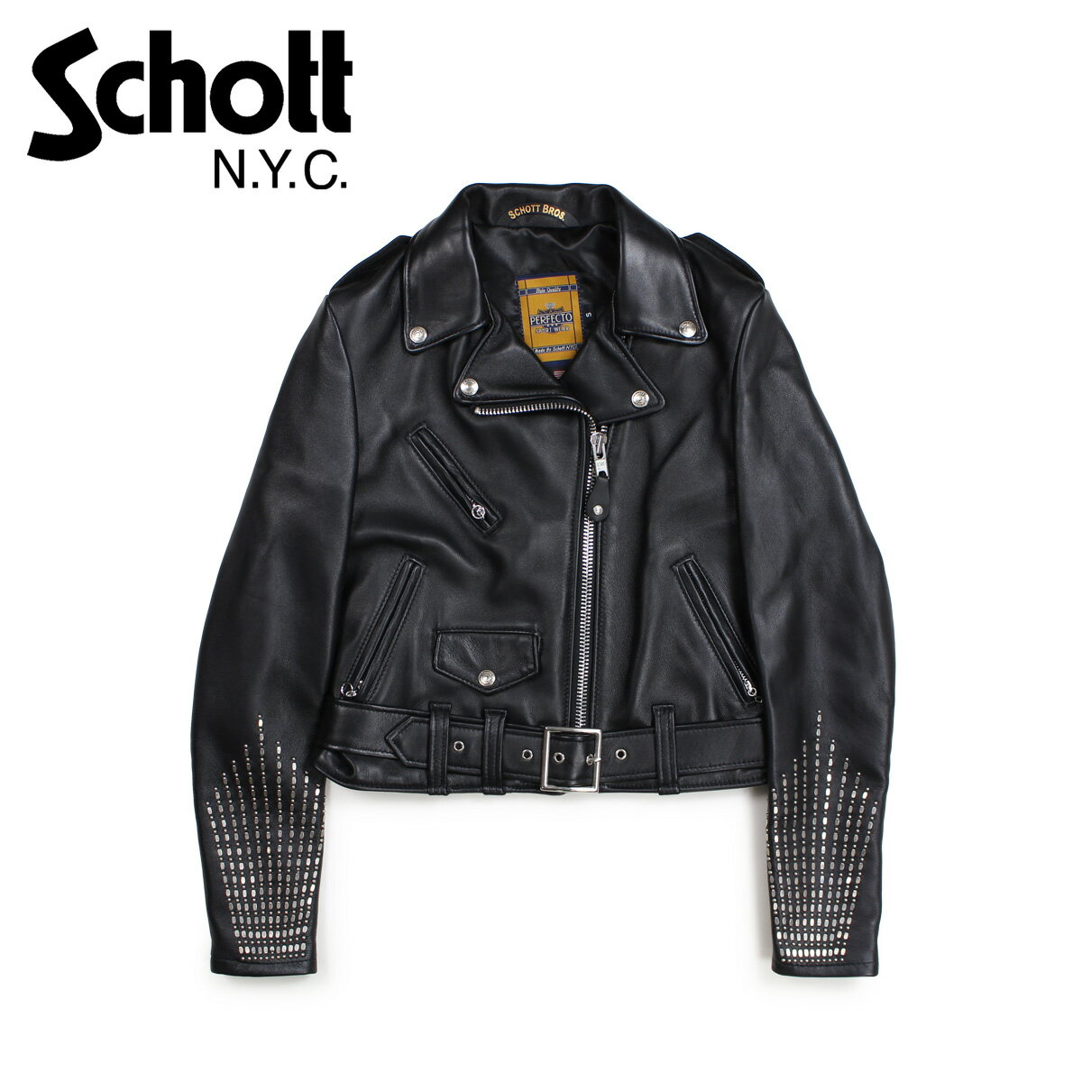 ショット Schott ジャケット ライダースジャケット アウター レディース WOMEN RIDERS JACKET ブラック