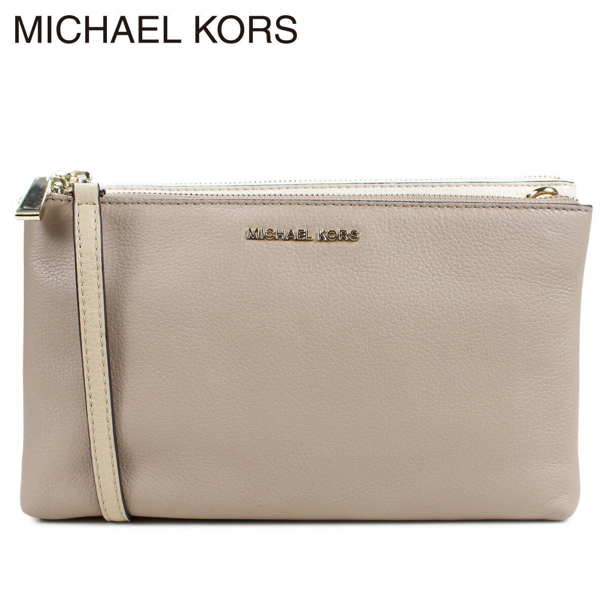 マイケル・コース 革ショルダーバッグ レディース マイケルコース MICHAEL KORS バッグ ショルダーバッグ レディース レザー COLOR BLOCK DOUBLE ZIP SHOULDER BAG ベージュ 32T8TF5C8T