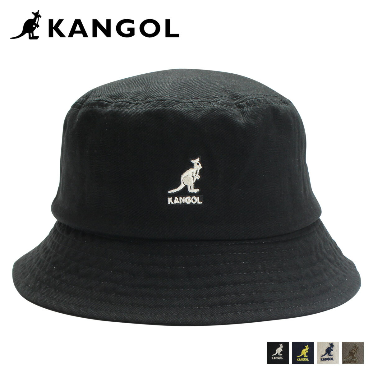 バケットハット メンズ カンゴール KANGOL ハット キャップ 帽子 バケットハット メンズ レディース WASHED BUCKET ブラック ネイビー ベージュ オリーブ 黒 100169215