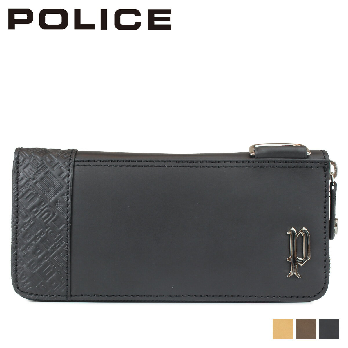 ポリス POLICE 財布 長財布 メンズ ラウンドファスナー レザー CIRCUIT ROUND WALLET ブラック グレー キャメル 黒 PA-6104