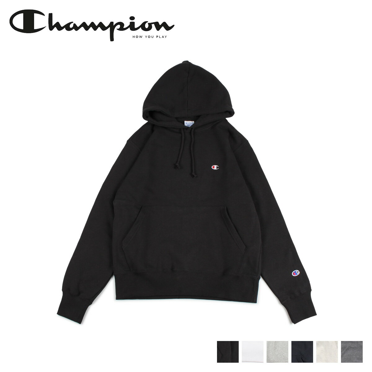 チャンピオン Champion パーカー スウェット プルオーバー メンズ レディース 無地 PULLOVER HOODED SWEATSHIRT ブラック ホワイト グレー ネイビー オートミール ヘザーチャコール 黒 白 C3-Q101