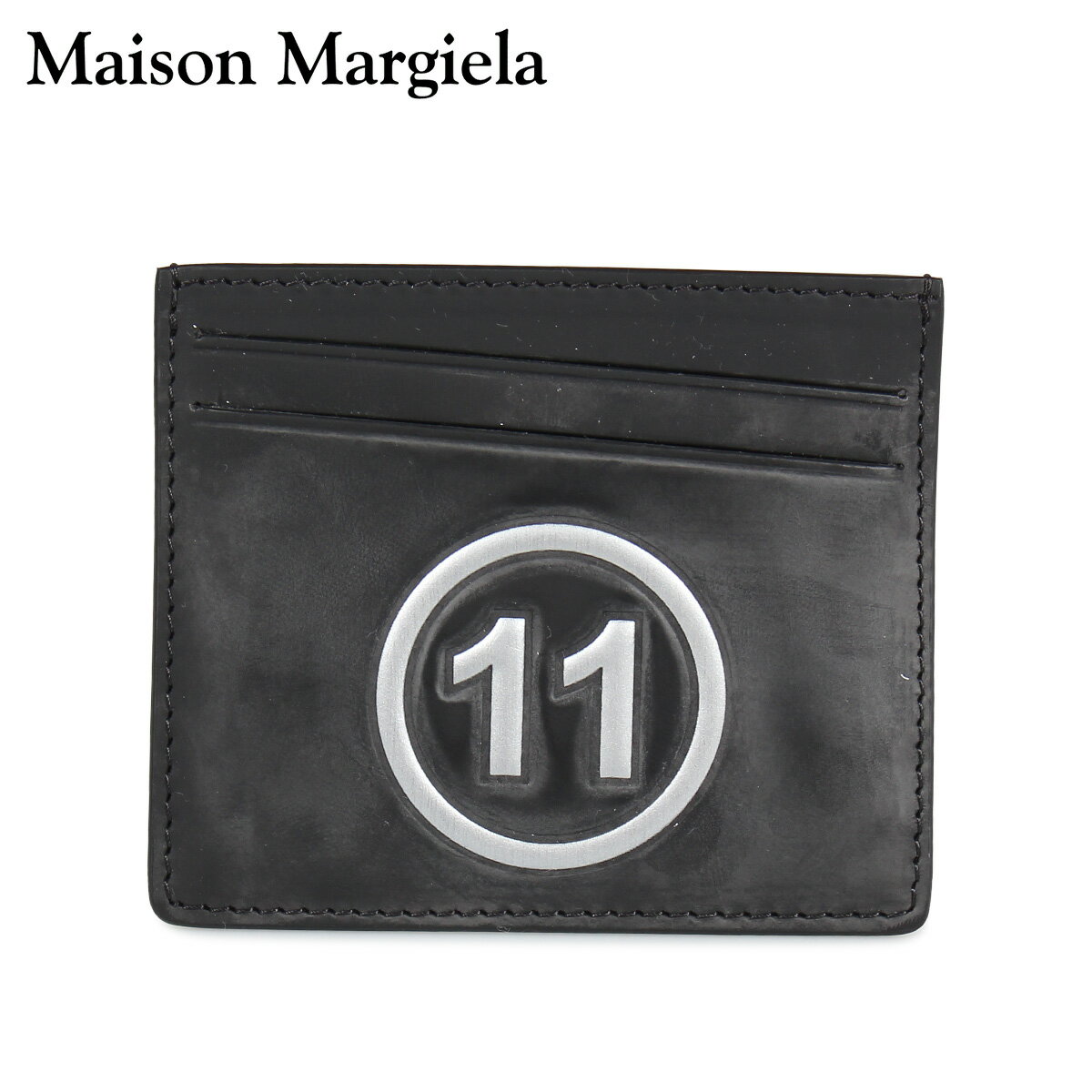 メゾンマルジェラ パスケース メンズ メゾンマルジェラ MAISON MARGIELA カードケース 名刺入れ 定期入れ メンズ レディース CARD CASE レザー ブラック 黒 S35UI0432 P0047