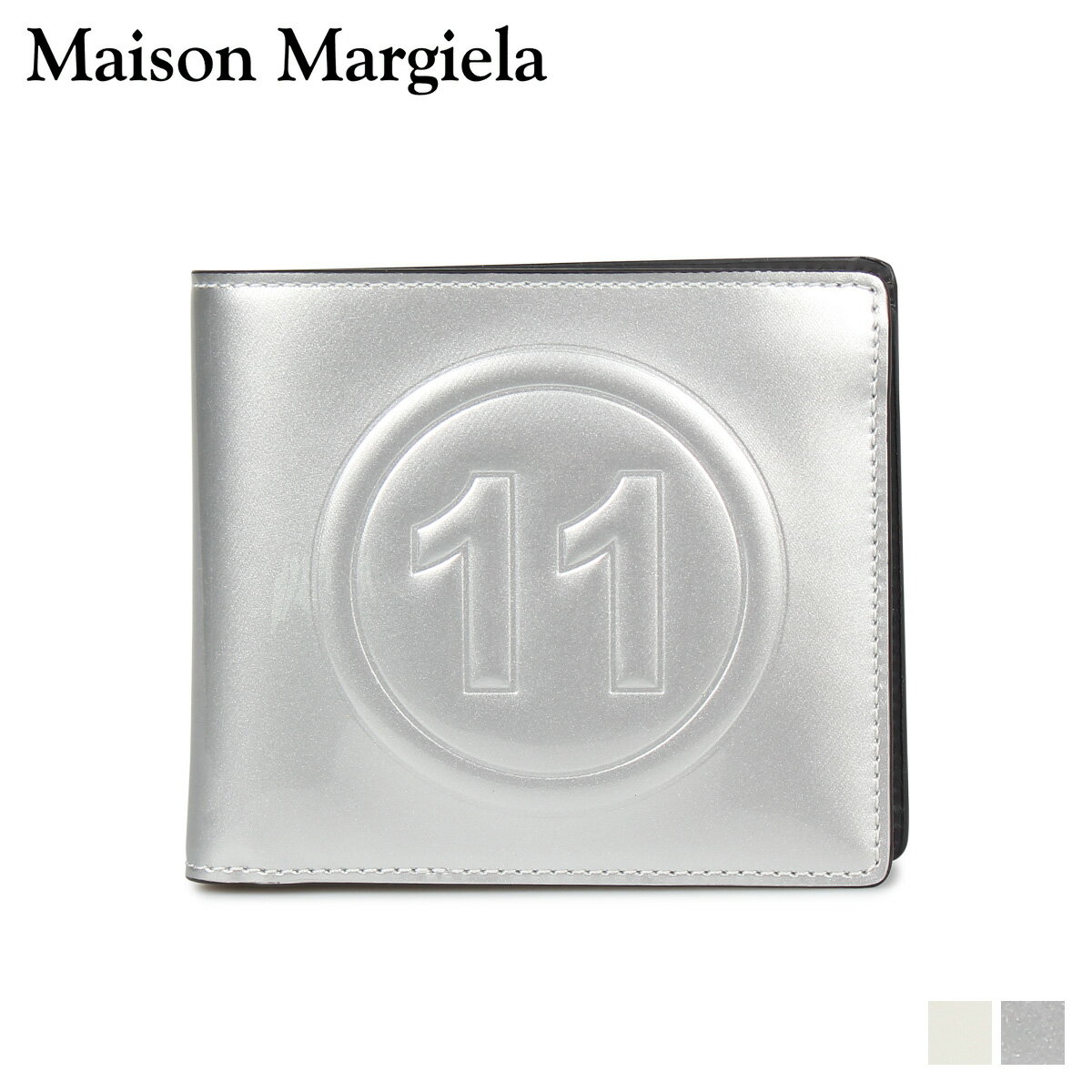 メゾン マルジェラ 二つ折り財布 メンズ メゾンマルジェラ MAISON MARGIELA 財布 二つ折り メンズ レディース BI-FOLD WALLET レザー ホワイト シルバー 白 S35UI0435 PR213