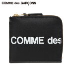 【クーポンで最大1000円OFF！5/1 10:59まで】 コムデギャルソン COMME des GARCONS 財布 ミニ財布 メンズ レディース L字ファスナー 本革 HUGE LOGO WALLET ブラック 黒 SA3100HL