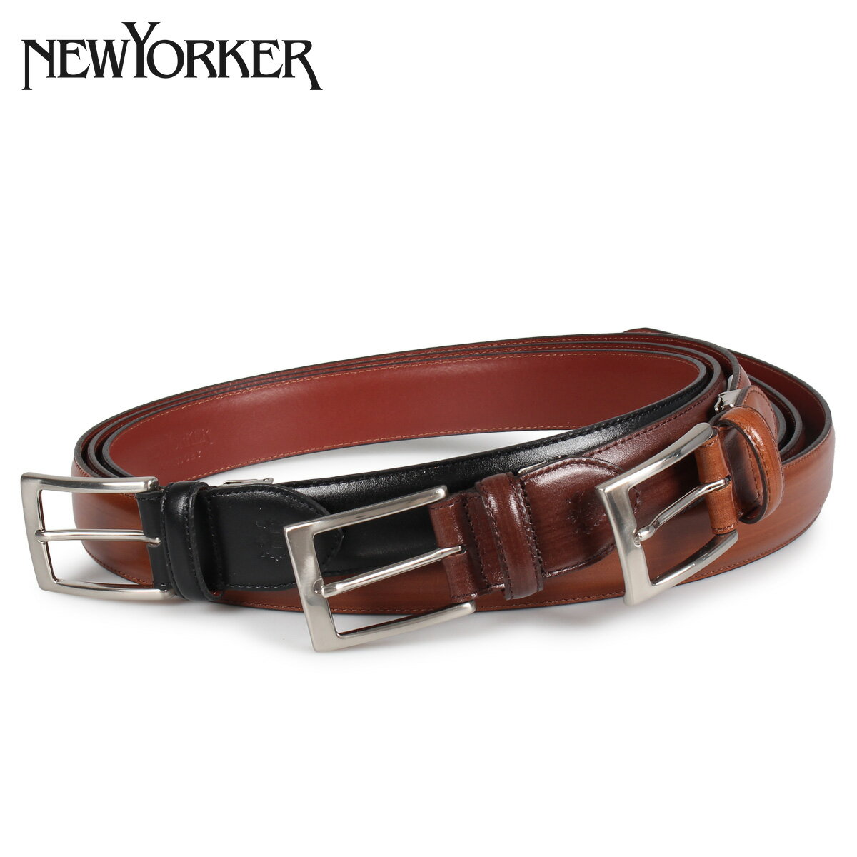 ニューヨーカー NEWYORKER ベルト レザーベルト メンズ 本革 LEATHER BELT ブラック ブラウン ダーク ブラウン 黒 NY-5080219