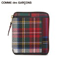 コム デ ギャルソン 財布 レディース 【クーポンで最大1000円OFF！5/1 10:59まで】 コムデギャルソン COMME des GARCONS 財布 二つ折り メンズ レディース ラウンドファスナー 本革 タータンチェック TARTAN PATCHWORK WALLET レッド SA2100TP