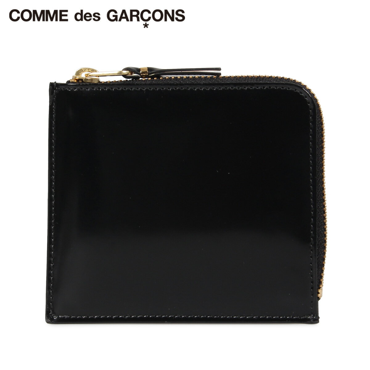 コムデギャルソン COMME des GARCONS 財布 小銭入れ コインケース メンズ レディース L字ファスナー 本革 MIRROR INSIDE COIN CASE ブラック 黒 SA3100MI