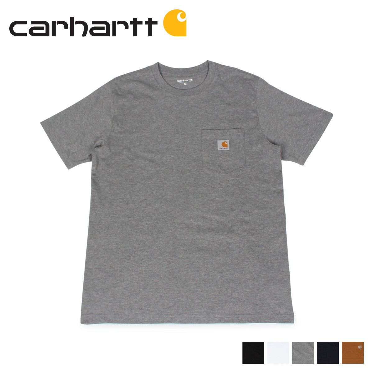 カーハート Tシャツ メンズ カーハート carhartt WIP Tシャツ メンズ 半袖 無地 SS POCKET T-SHIRT ブラック ホワイト ダーク グレー ダーク ネイビー ブラウン 黒 白 I022091