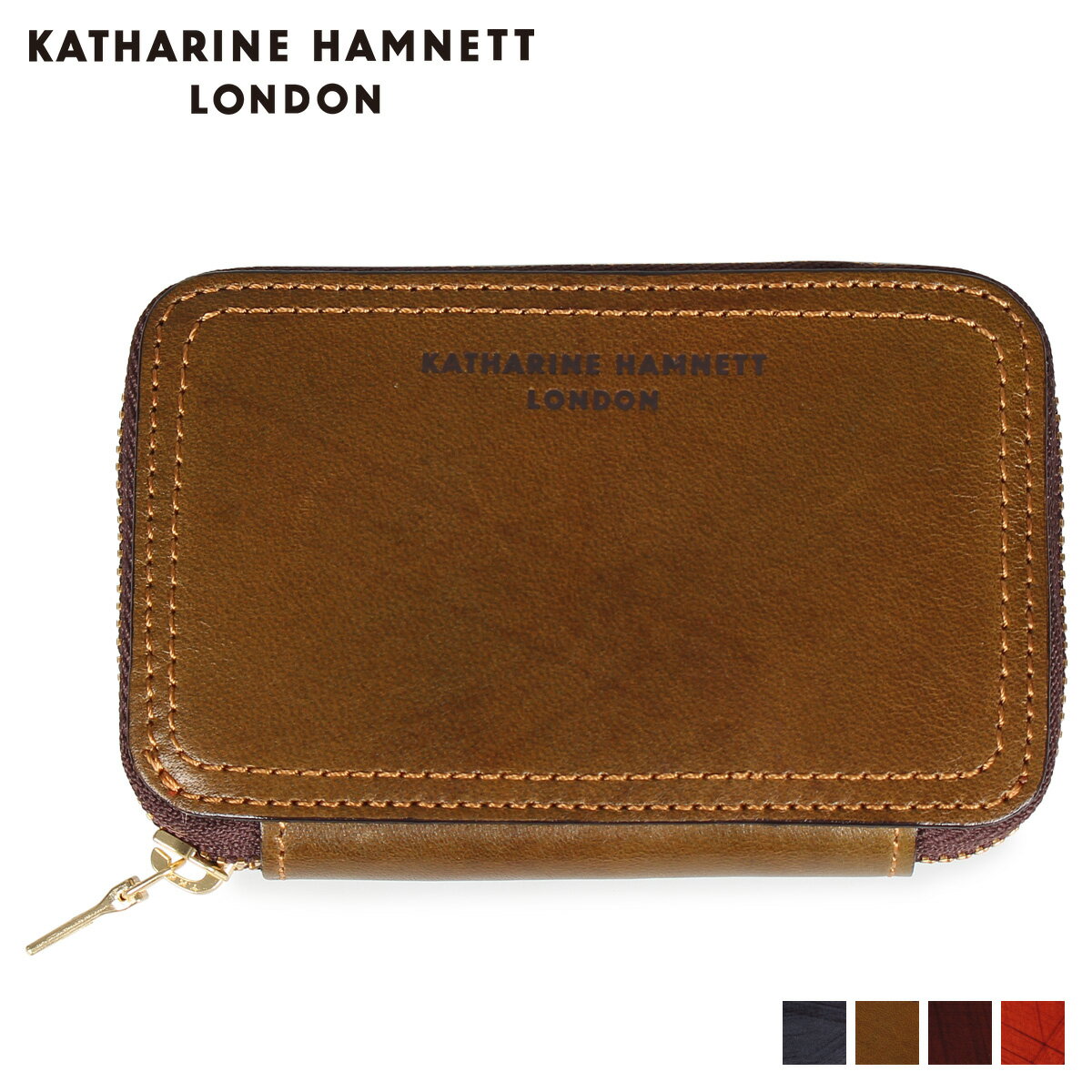 キャサリンハムネット ロンドン KATHARINE HAMNETT LONDON 財布 ミニ財布 メンズ ラウンドファスナー MINI WALLET ネイビー オリーブ ブラウン ダークブラウン KH-1207015