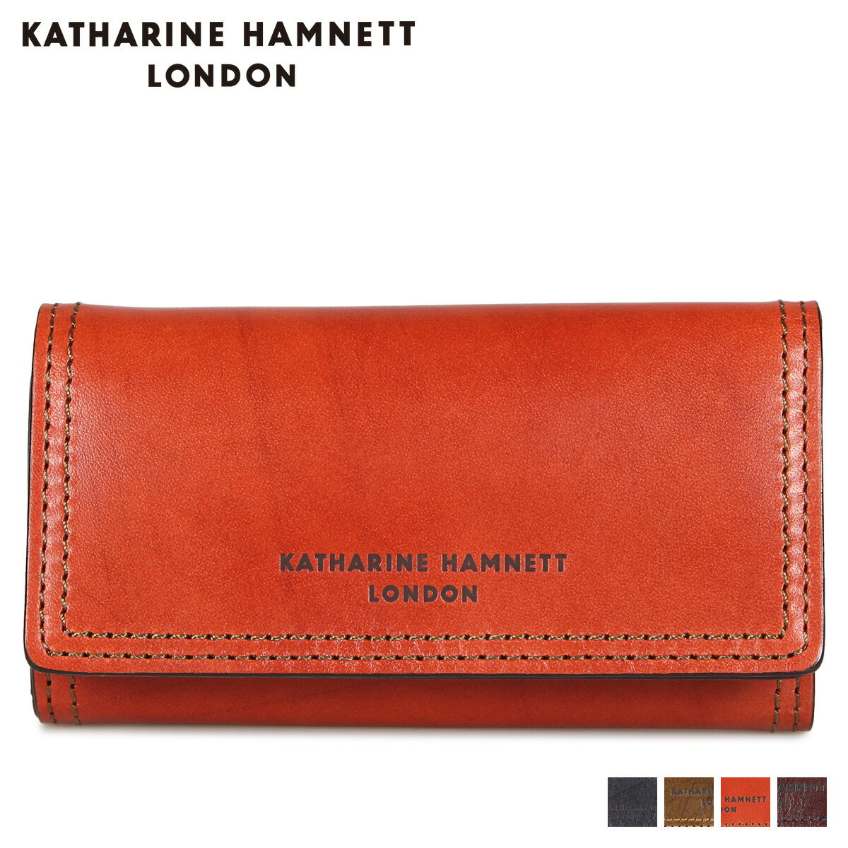 キャサリンハムネット ロンドン KATHARINE HAMNETT LONDON キーケース キーホルダー メンズ 4連 KEYCASE ネイビー オリーブ ブラウン ダークブラウン KH-1207025