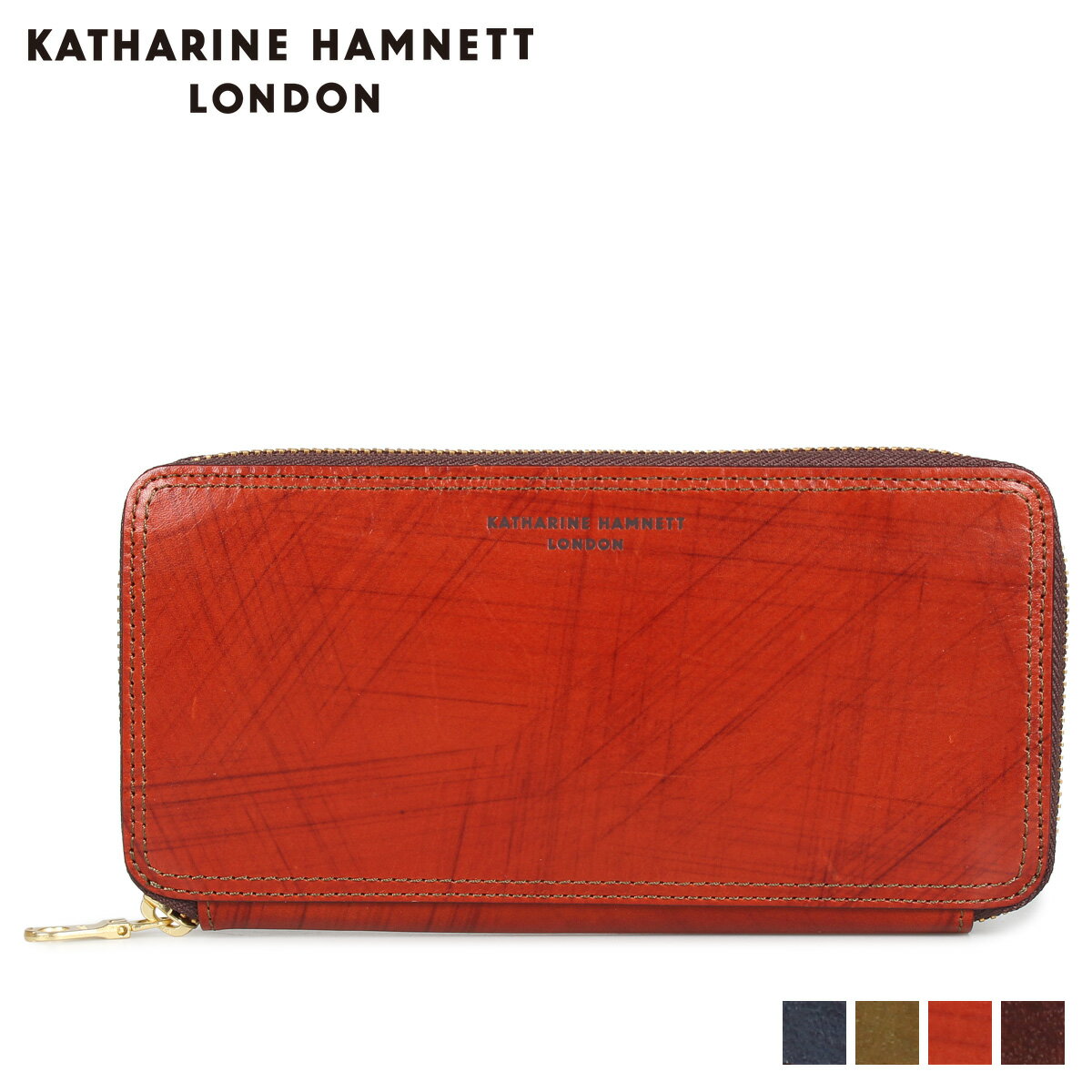 キャサリンハムネット ロンドン KATHARINE HAMNETT LONDON 財布 長財布 メンズ ラウンドファスナー WALLET ネイビー オリーブ ブラウン ダークブラウン KH-1214015