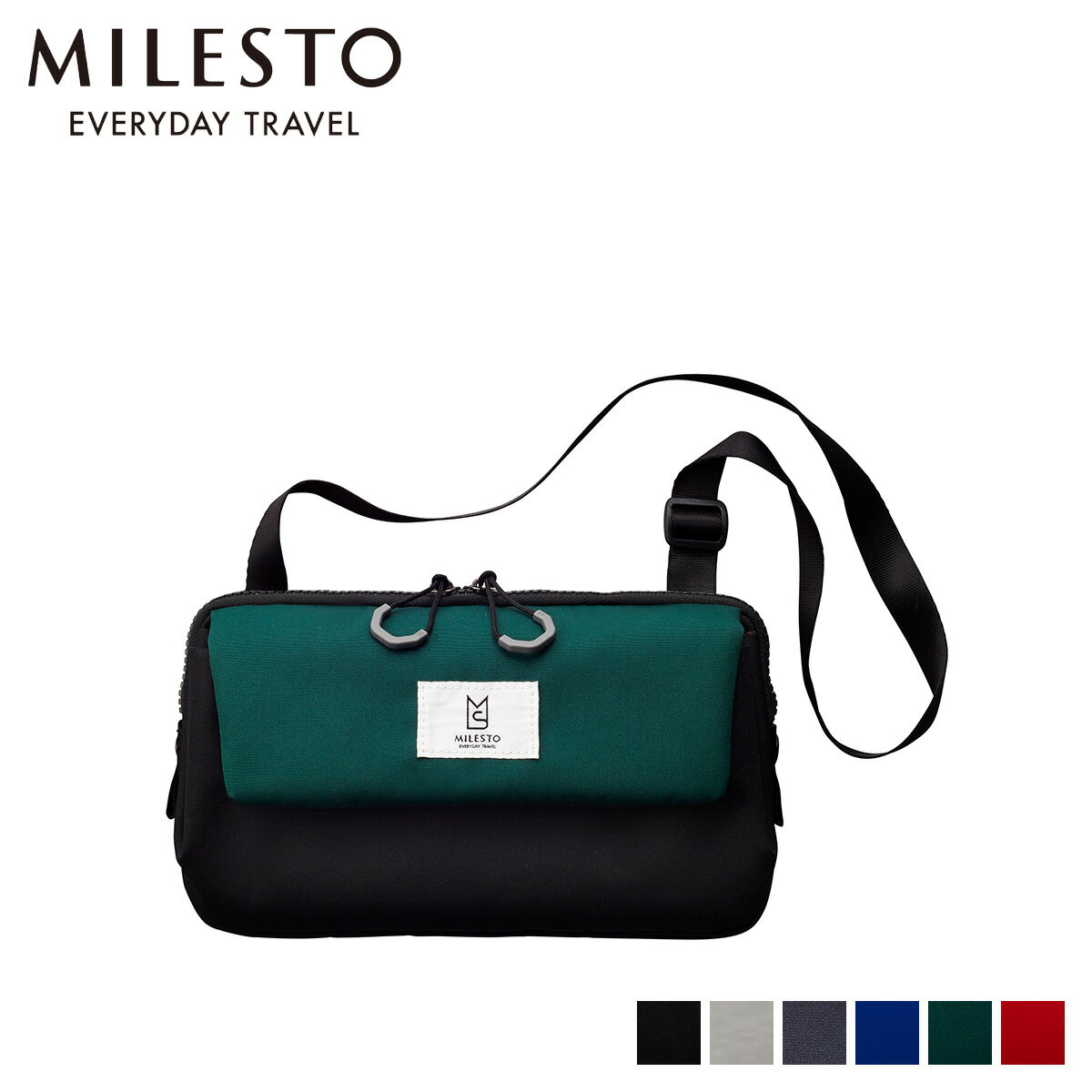 ミレスト MILESTO バッグ ショルダーバッグ メンズ レディース TROT MULTI SHOULDER BAG ブラック ライト グレー ネイビー ブルー グリーン オレンジ 黒 MLS255