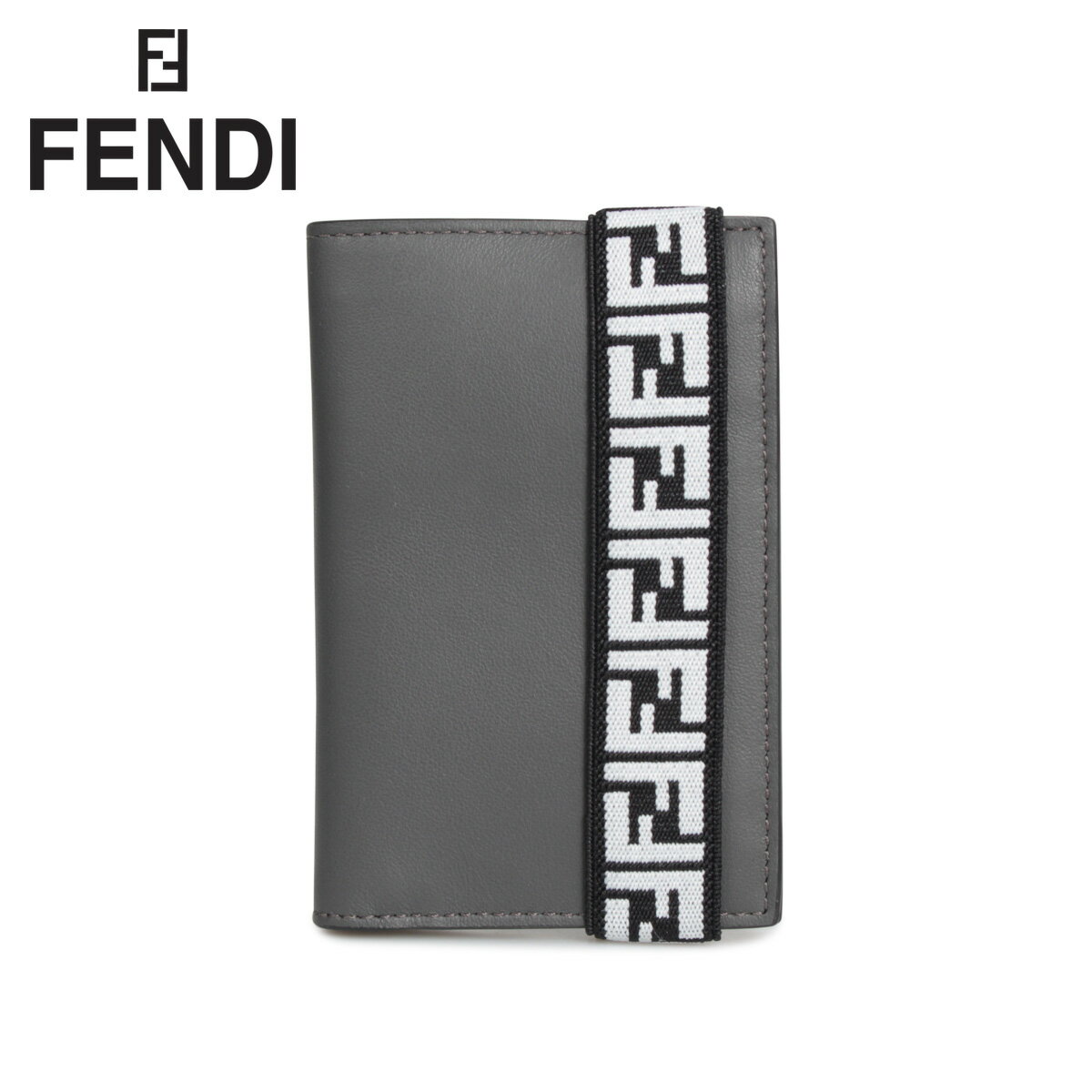 フェンディ パスケース メンズ フェンディ FENDI カードケース パスケース 名刺入れ メンズ CARD CASE グレー 7M0265 A8VC