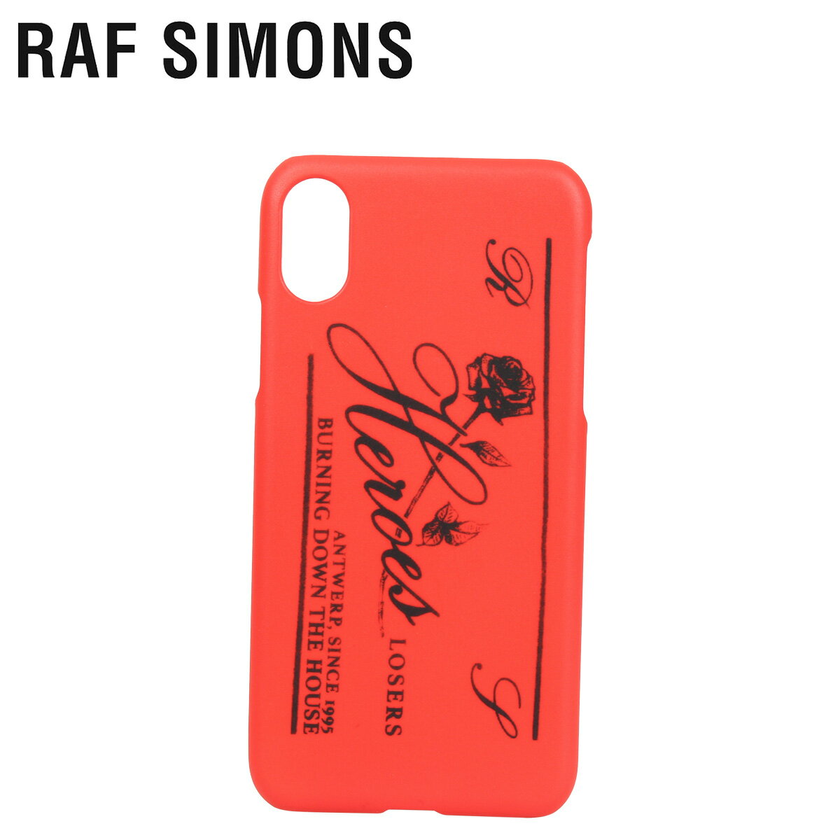 ラフシモンズ RAF SIMONS iPhone XS X スマホケース スマホショルダー 携帯 アイフォン メンズ レディース iPhone CASE レッド 192-942