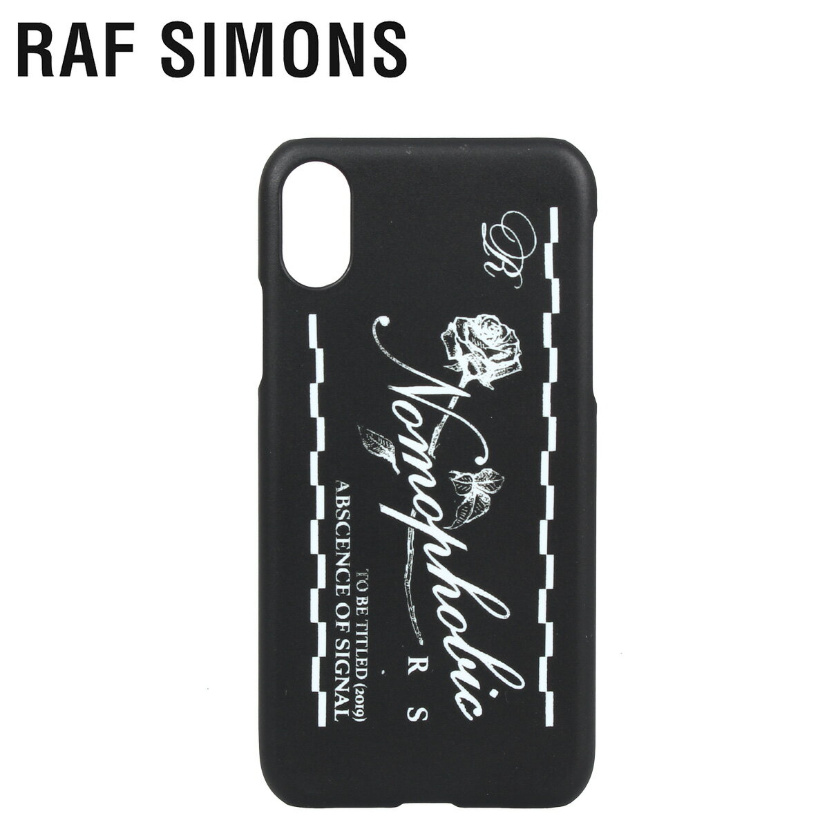 ラフシモンズ RAF SIMONS iPhone XS X スマホケース スマホショルダー 携帯 アイフォン メンズ レディース iPhone CASE ブラック 黒 192-942