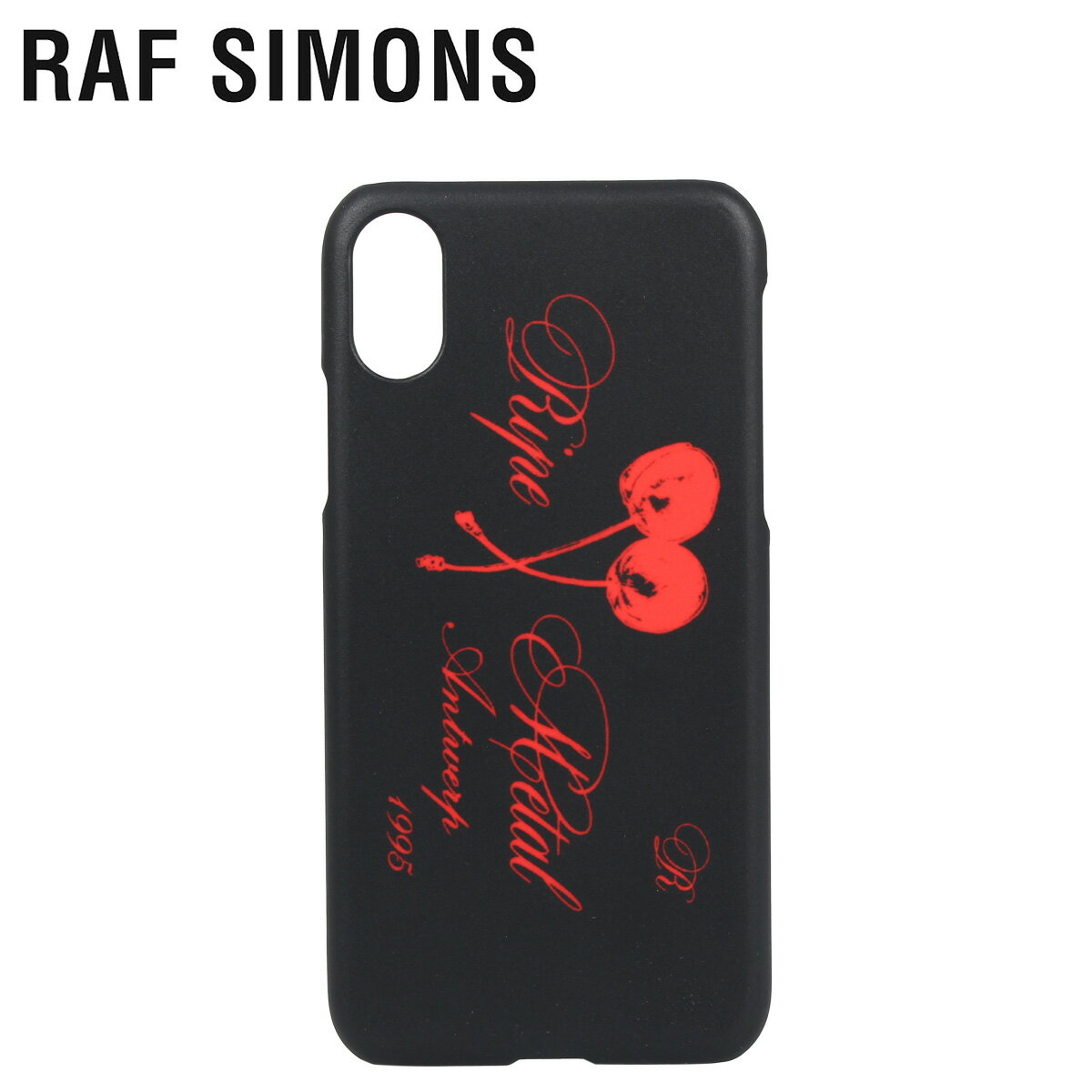 ラフシモンズ RAF SIMONS iPhone XS X スマホケース スマホショルダー 携帯 アイフォン メンズ レディース iPhone CASE ブラック 黒 192-942