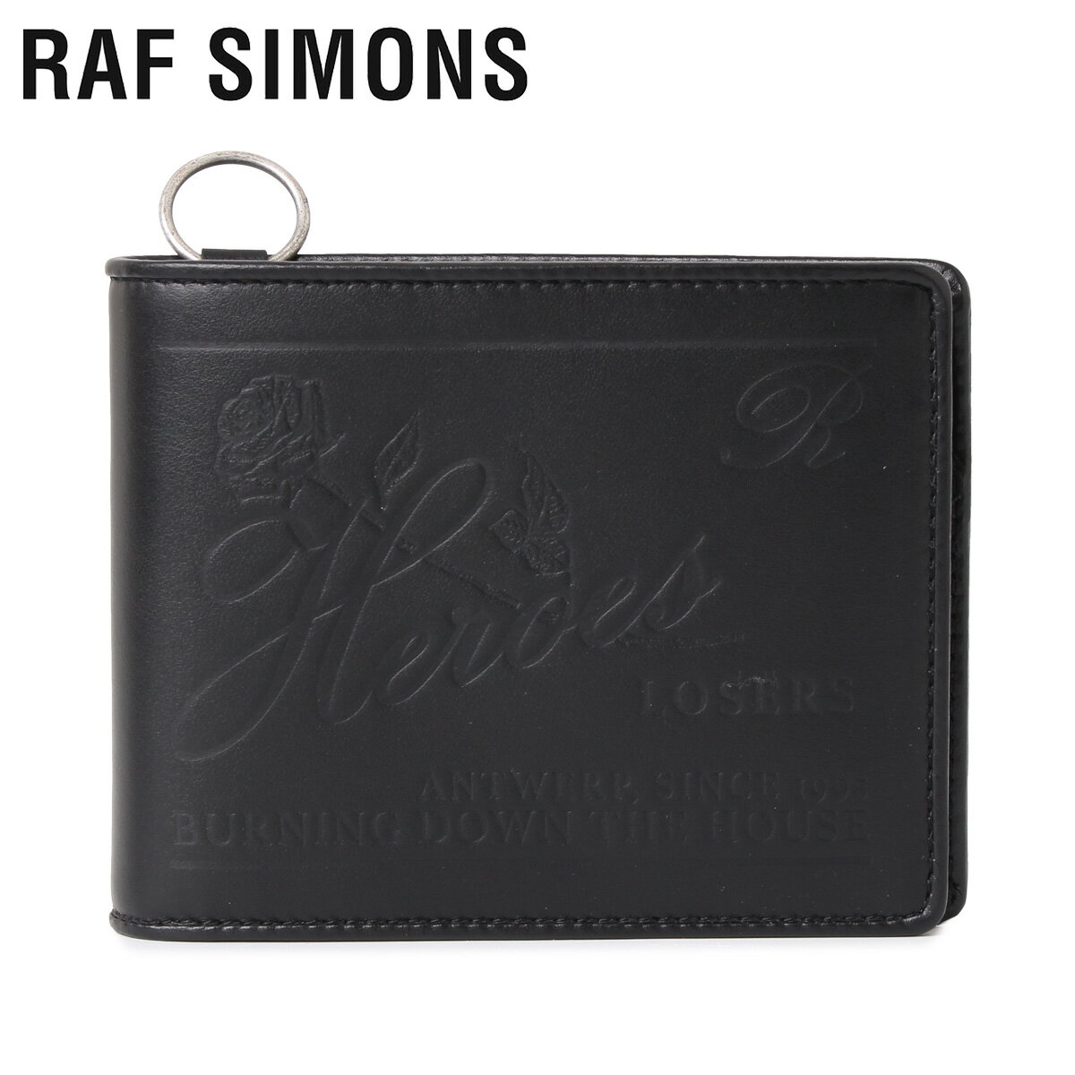 ラフシモンズ RAF SIMONS 財布 二つ折り メンズ WALLET WITH RING ブラック 黒 192-946