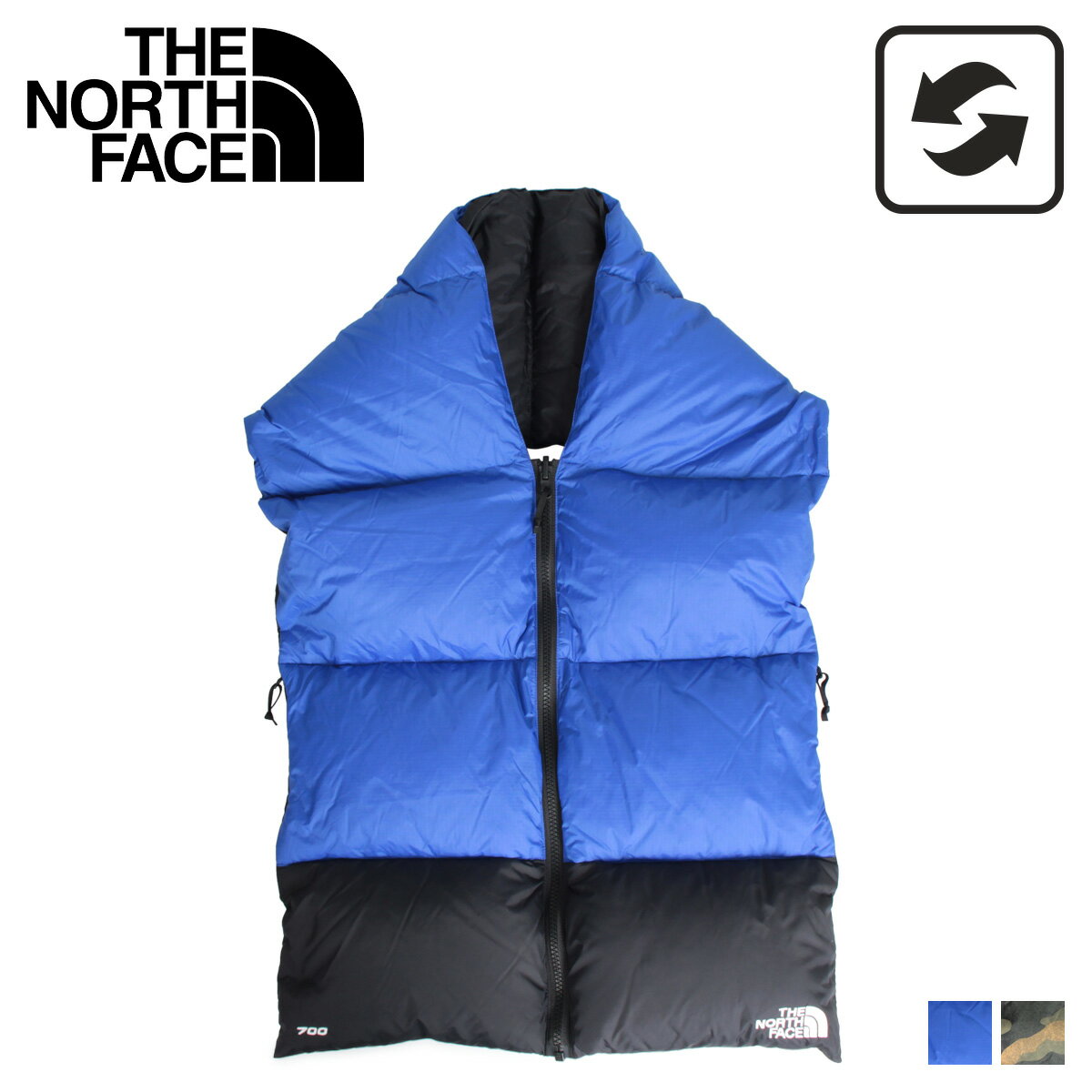 ノースフェイス THE NORTH FACE ダウン マフラー スカーフ ヌプシ メンズ レディース リバーシブル NUPTSE SCARF ブルー カモ 迷彩 NF0A3FMI