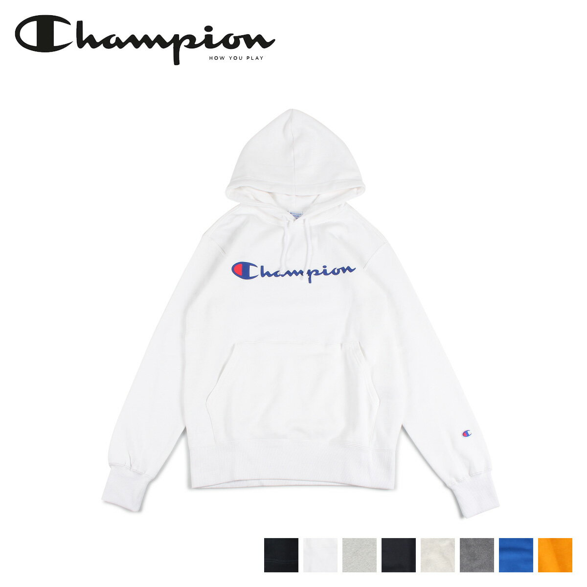 チャンピオン パーカー メンズ チャンピオン Champion パーカー スウェット プルオーバー メンズ レディース ロゴ PULLOVER HOODED SWEATSHIRT ブラック ホワイト グレー ネイビー オートミール ヘザーチャコール ブルー イエロー 黒 白 C3-Q102