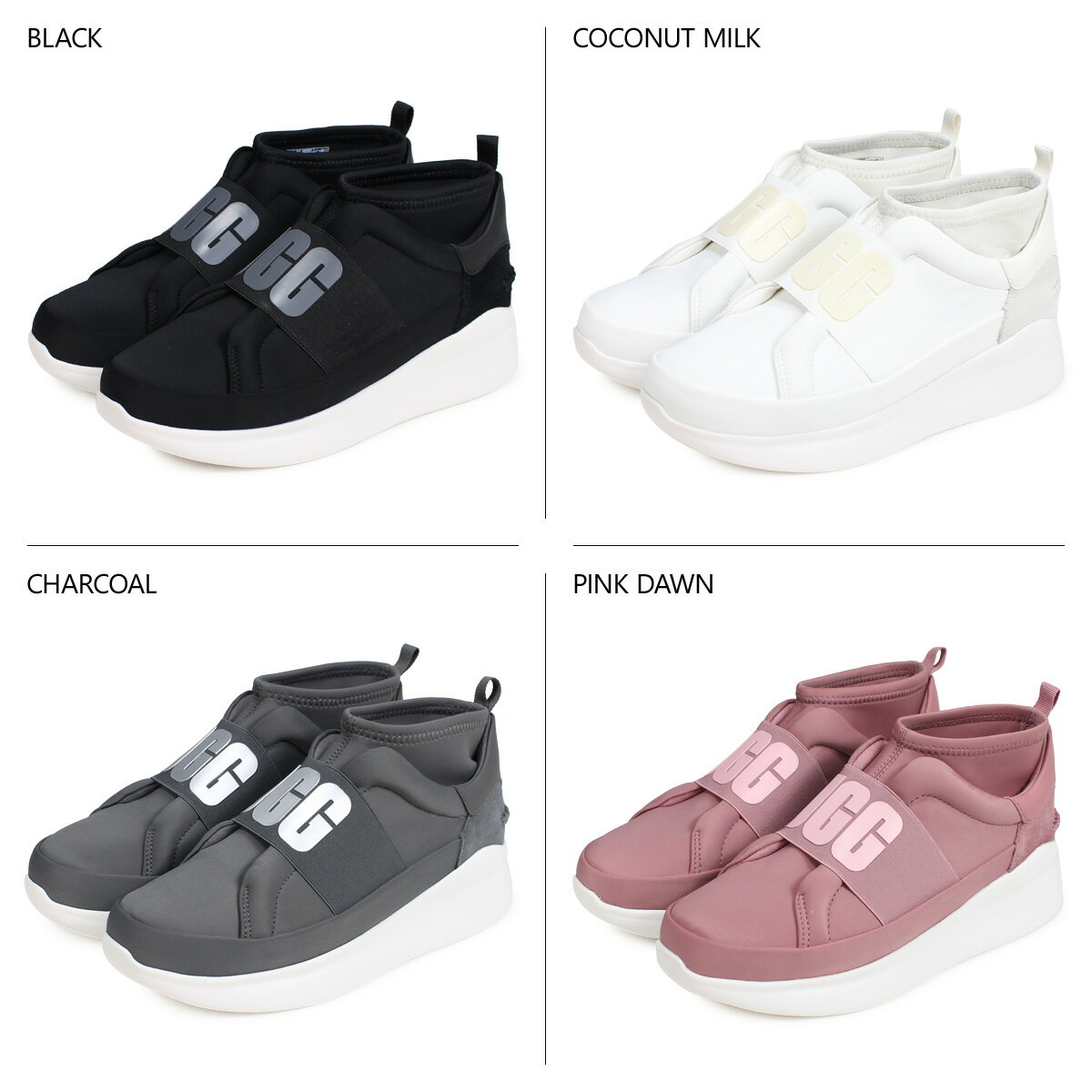 UGG アグ スニーカー スリッポン ニュートラ レディース WOMENS NEUTRA SNEAKER ブラック ホワイト グレー ピンク ブルー レッド 黒 1095097