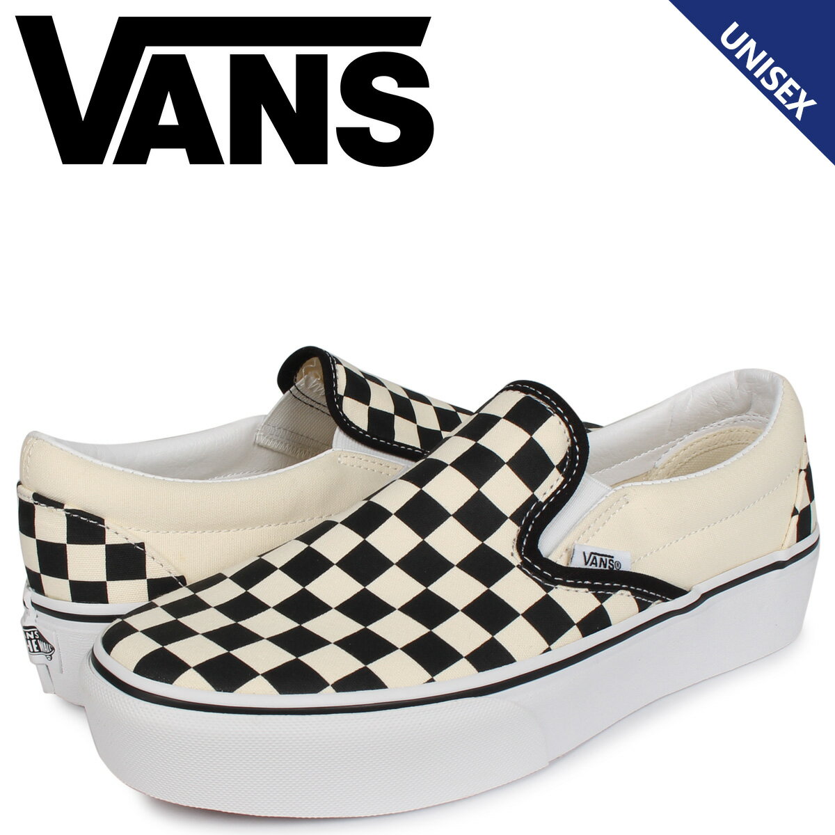 VANS ヴァンズ スリッポン クラシック スニーカー メンズ レディース バンズ 厚底 CLASSIC SLIP-ON PLATFORM ホワイト 白 VN00018EBWW