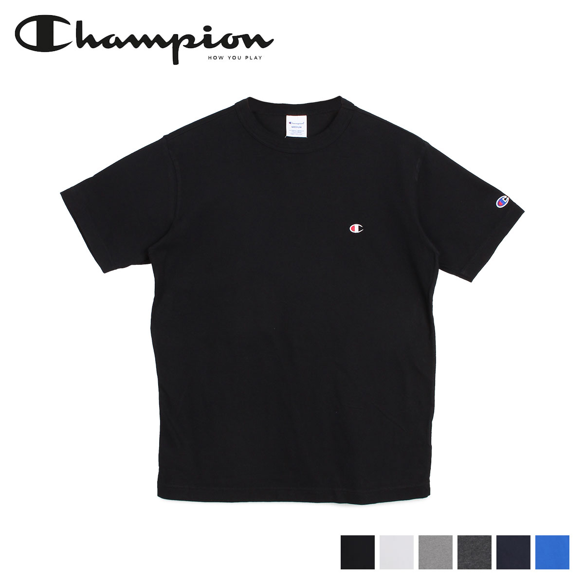 【クーポンで最大1000円OFF！5/16 10:59まで】 チャンピオン Champion Tシャツ 半袖 メンズ レディース T-SHIRT ブラック ホワイト グレー チャコールグレー ネイビー ブルー 黒 白 C3-P300