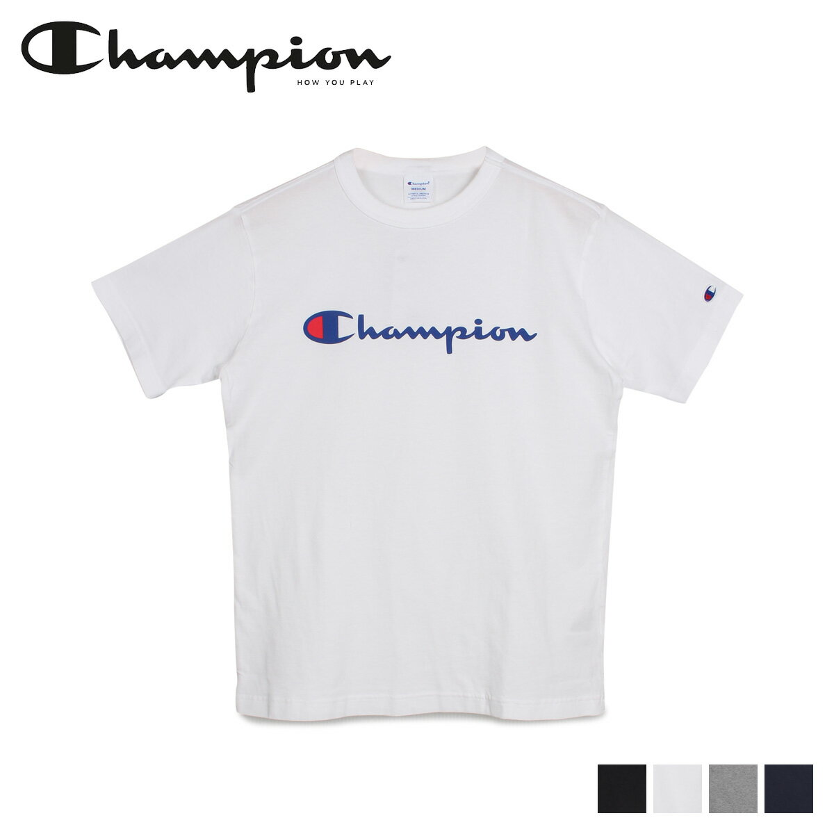 チャンピオン Champion Tシャツ 半袖 メンズ レディース T-SHIRT ブラック ホワイト グレー ネイビー 黒 白 C3-P302