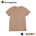 【クーポンで最大1000円OFF！5/1 10:59まで】 チャンピオン Champion Tシャツ 半袖 レディース ポケット POCKET T-SHIRT ブラック ホワイト グレー ブラウン カーキ オフ ピンク 黒 白 CW-M321