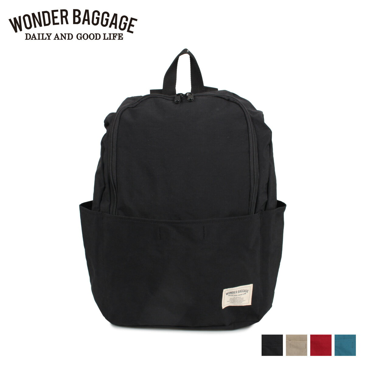 【クーポンで最大1000円OFF！5/16 10:59まで】 ワンダーバゲージ WONDER BAGGAGE リュック バッグ バックパック メンズ レディース 19L SUNNY FUN DAY BAG ブラック ベージュ レッド ターコイズ 黒