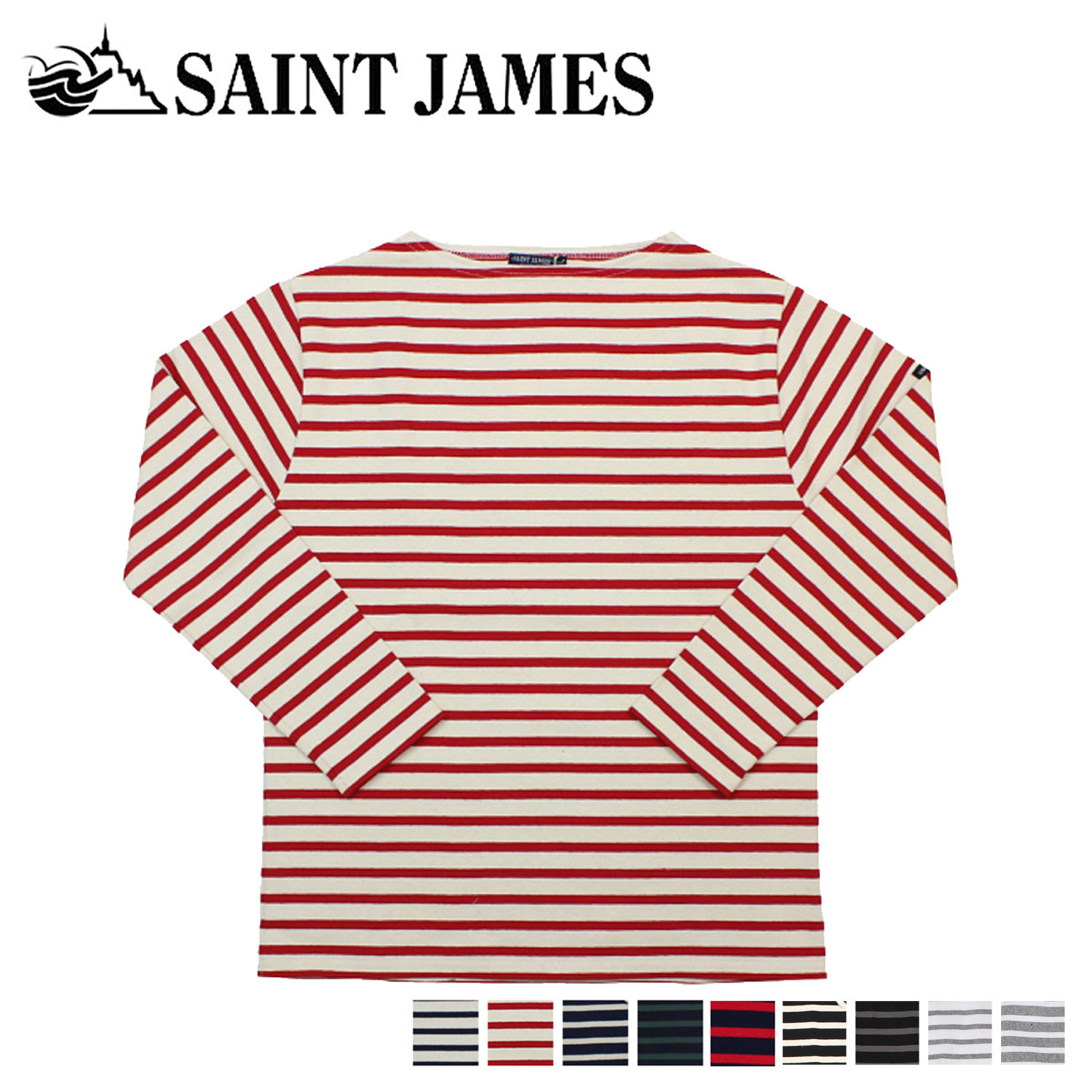 【クーポンで最大1000円OFF！5/16 10:59まで】 セントジェームス SAINT JAMES Tシャツ 長袖 ギルト メンズ レディース ボーダー GUILDO ホワイト ネイビー 2501