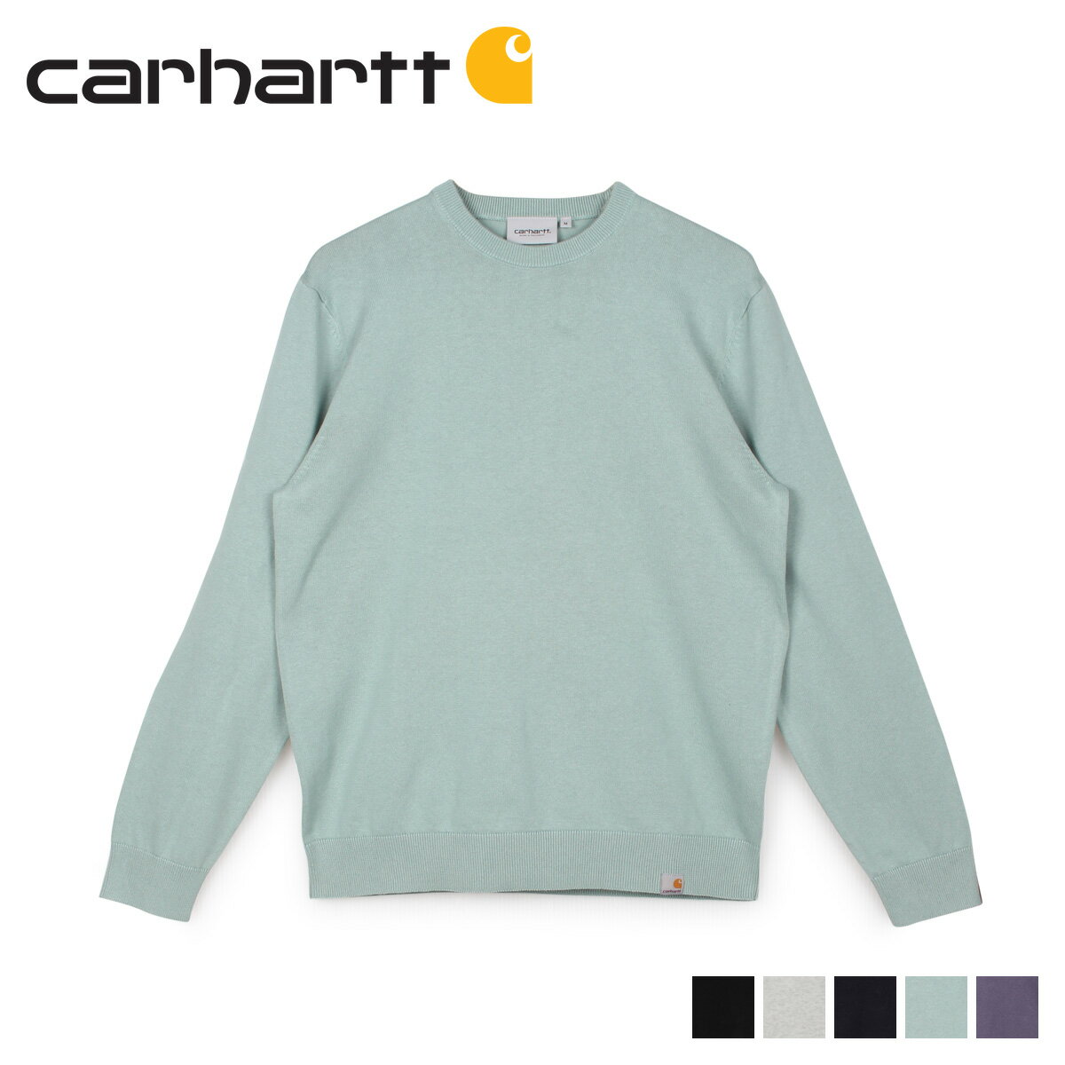 【クーポンで最大1000円OFF！5/16 10:59まで】 カーハート carhartt WIP ニット セーター 長袖 メンズ 無地 PLAYOFF SWEATER ブラック グレー ネイビー ブルー パープル 黒 I024643