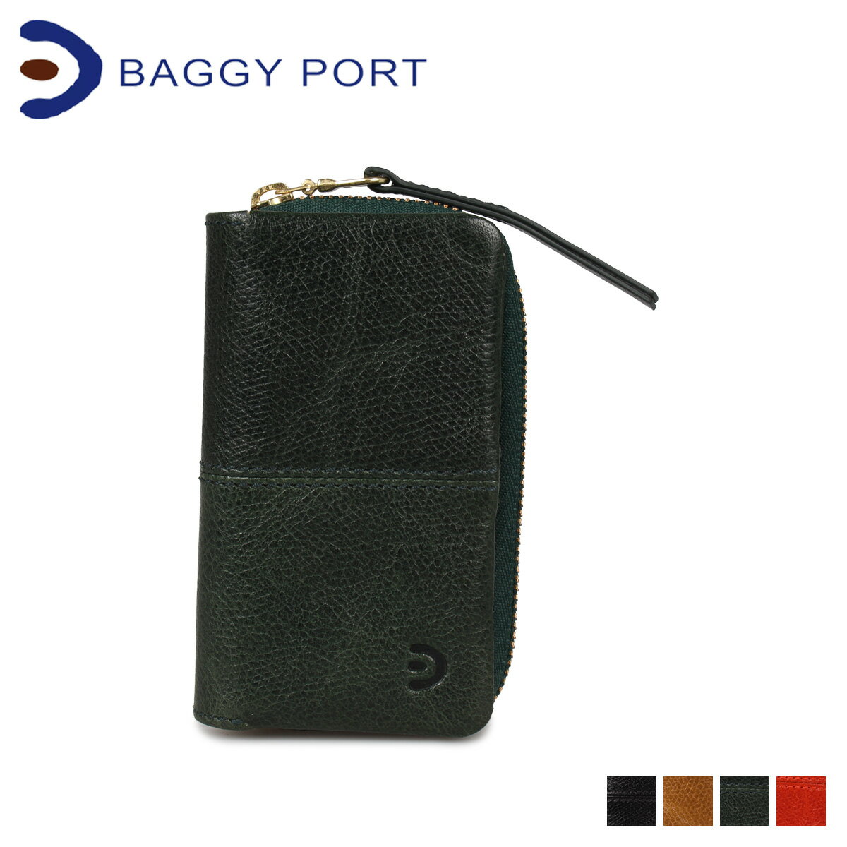 ジル スチュアート スマートキーケース レディース 【クーポンで最大1000円OFF！5/16 10:59まで】 BAGGY PORT バギーポート キーケース キーホルダー ブリタニア メンズ レディース ラウンドファスナー 4連 BRITANNIA KEY CASE ブラック キャメル グリーン オレンジ 黒 ZKM203