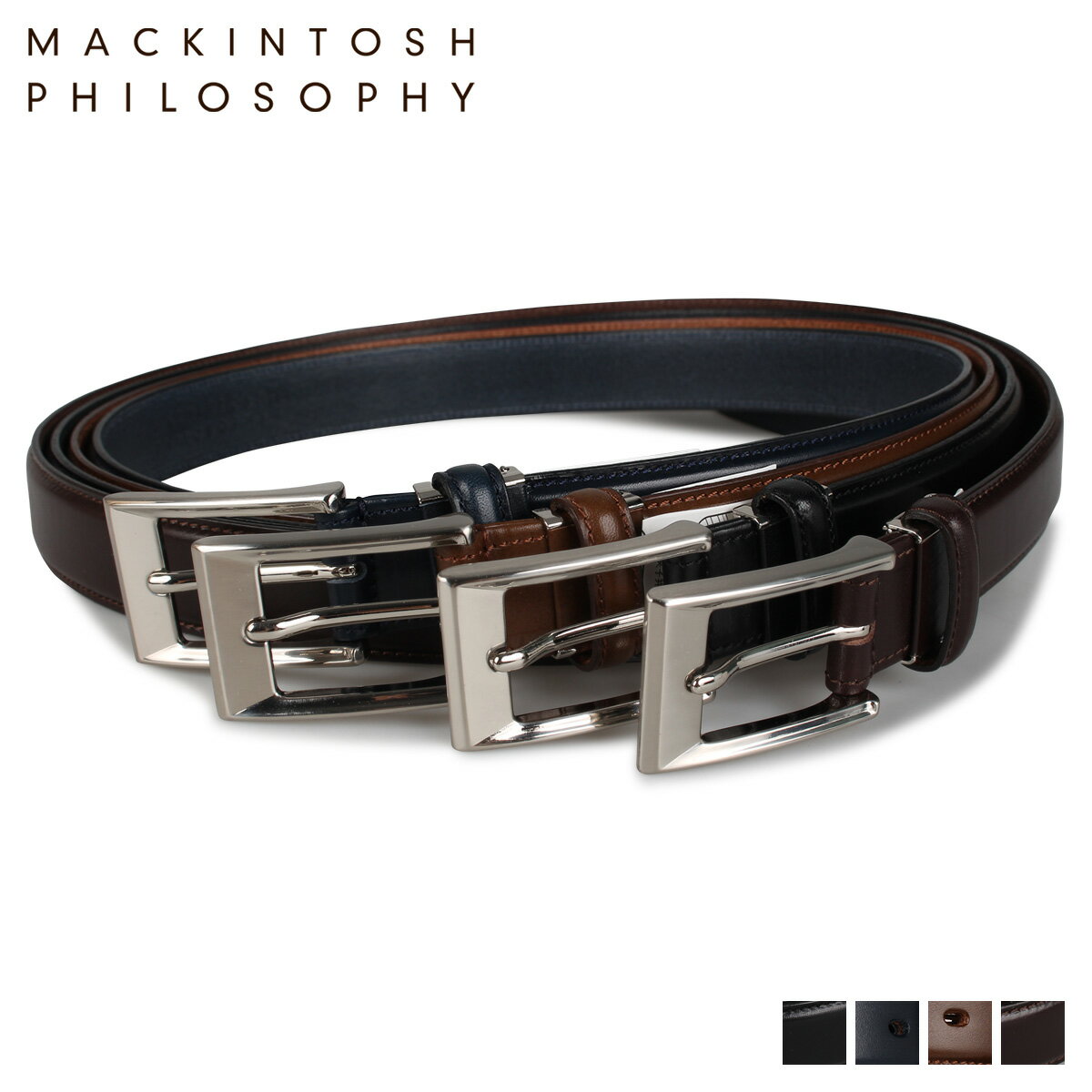 レザーベルト マッキントッシュ フィロソフィー MACKINTOSH PHILOSOPHY ベルト レザーベルト メンズ LEATHER BELT ブラック ネイビー ブラウン 黒 MAP-806013