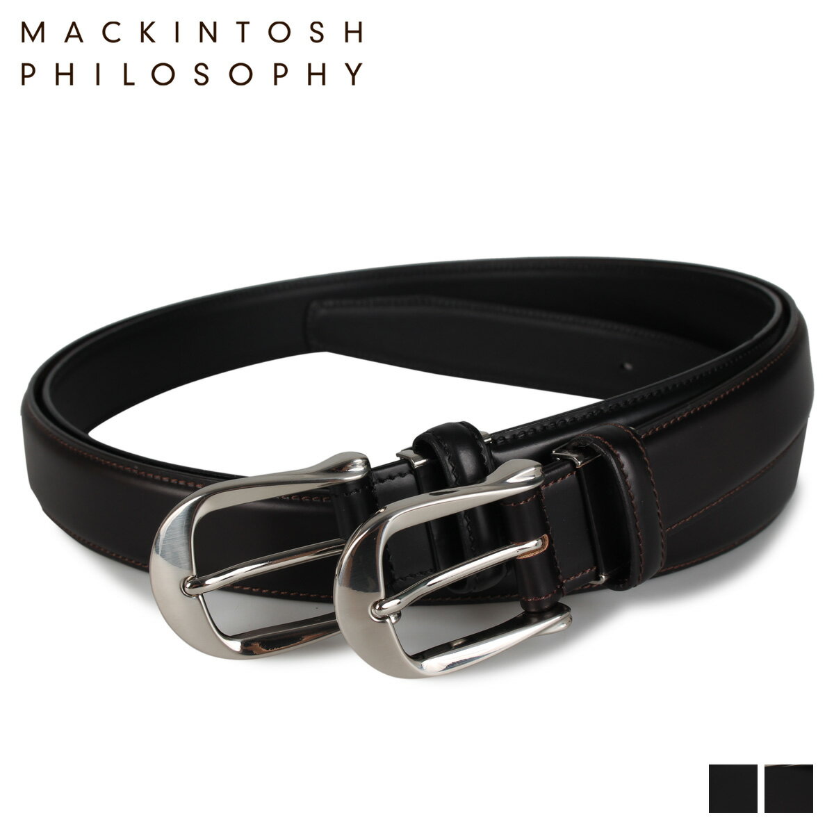 レザーベルト マッキントッシュ フィロソフィー MACKINTOSH PHILOSOPHY ベルト レザーベルト メンズ LEATHER BELT ブラック チョコ 黒 MAP-810013