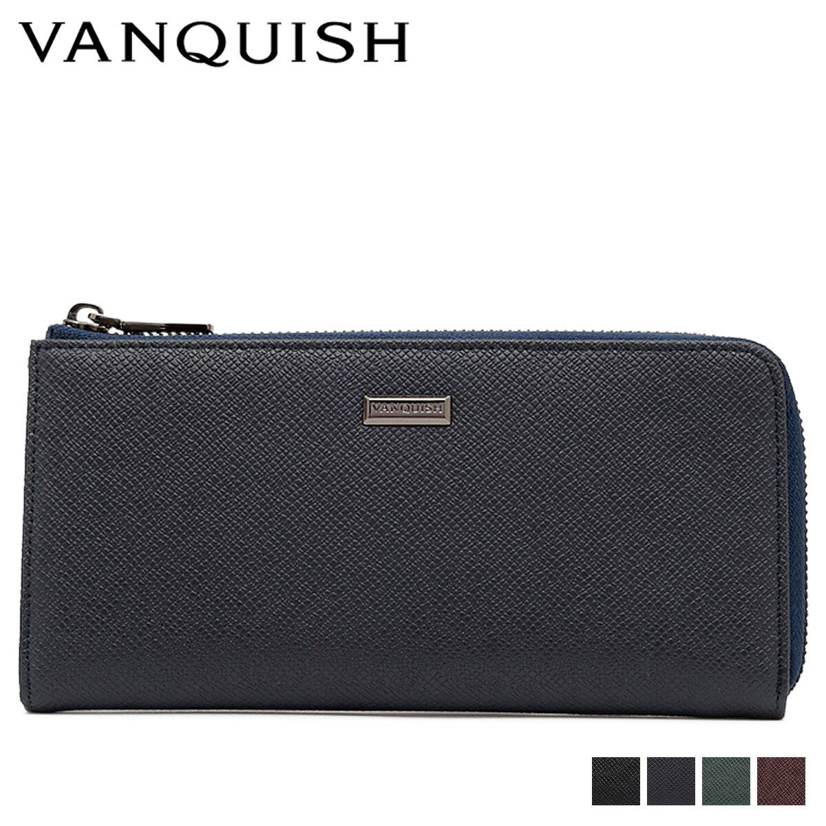 ヴァンキッシュ VANQUISH 財布 長財布 メンズ L字ファスナー 本革 LONG WALLET ブラック ネイビー ダークグリーン ワイン 黒 VQM-40620