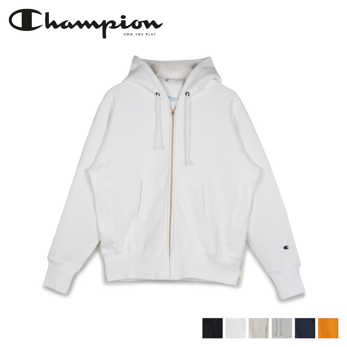 チャンピオン Champion リバースウィーブ パーカー スウェット ジップアップ メンズ レディース REVERSE WEAVE PULLOVER HOODED SWEATSHIRT ブラック ホワイト グレー ネイビー イエロー 黒 白 C3-W103